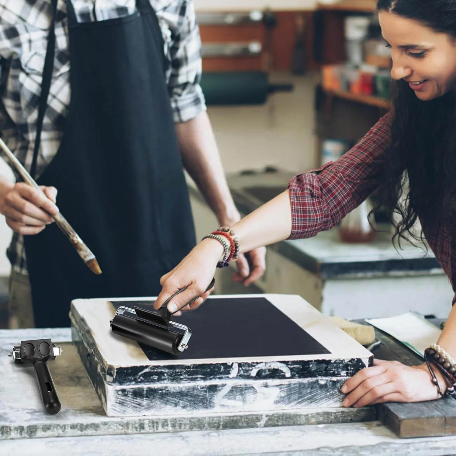 Rodillo Para Grabado Renart Goma Dura 15cm