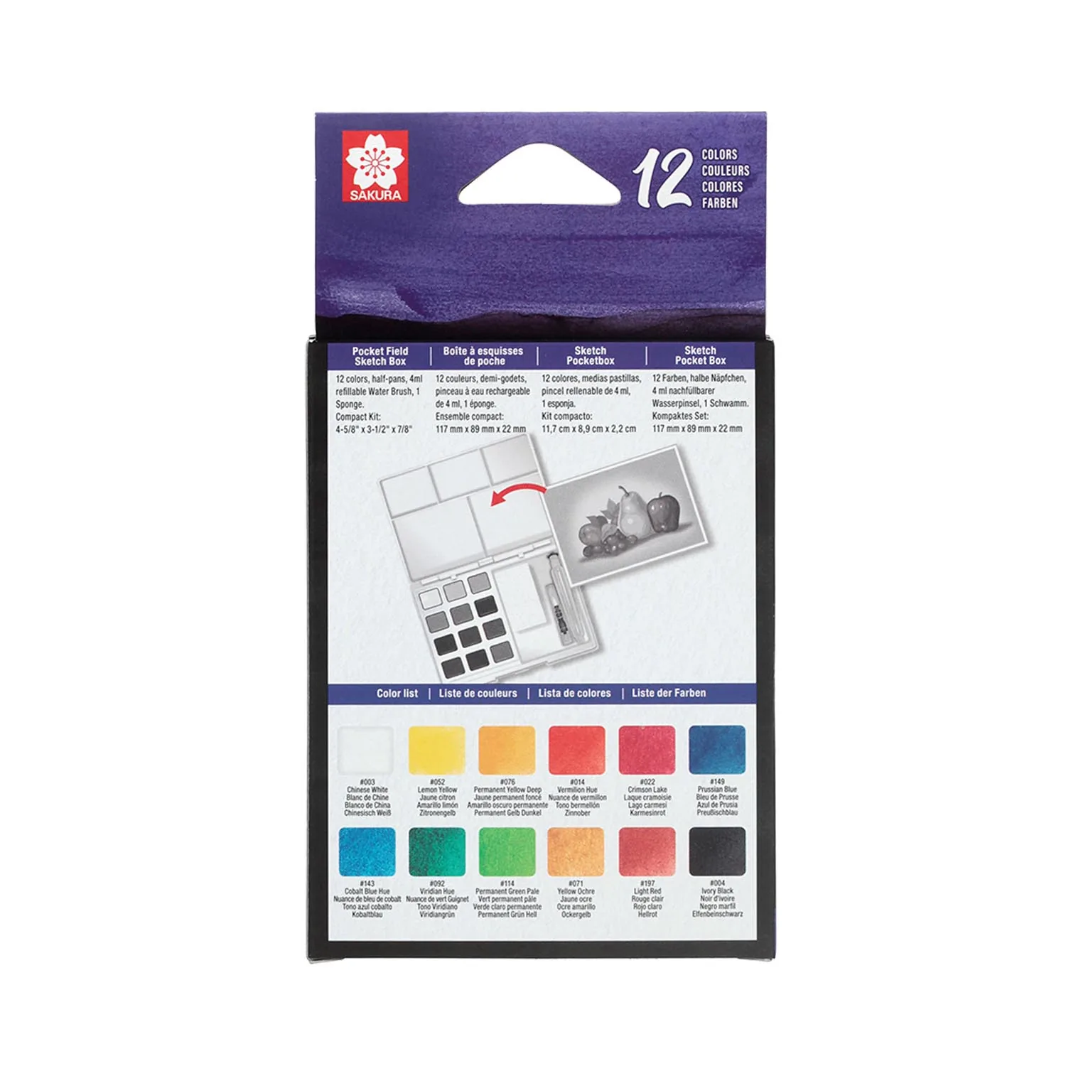 Sakura Koi Acuarela + Pincel de Agua 12 Colores