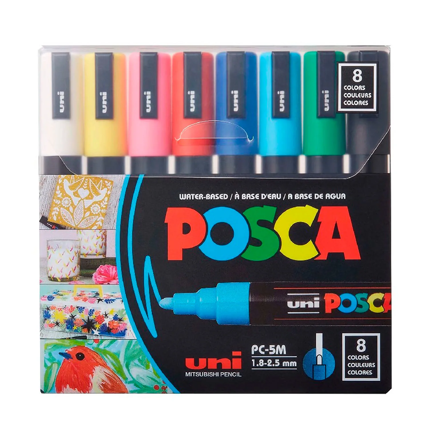 Set 8 Marcadores 5M Uni Posca (1.8mm-2.5mm)