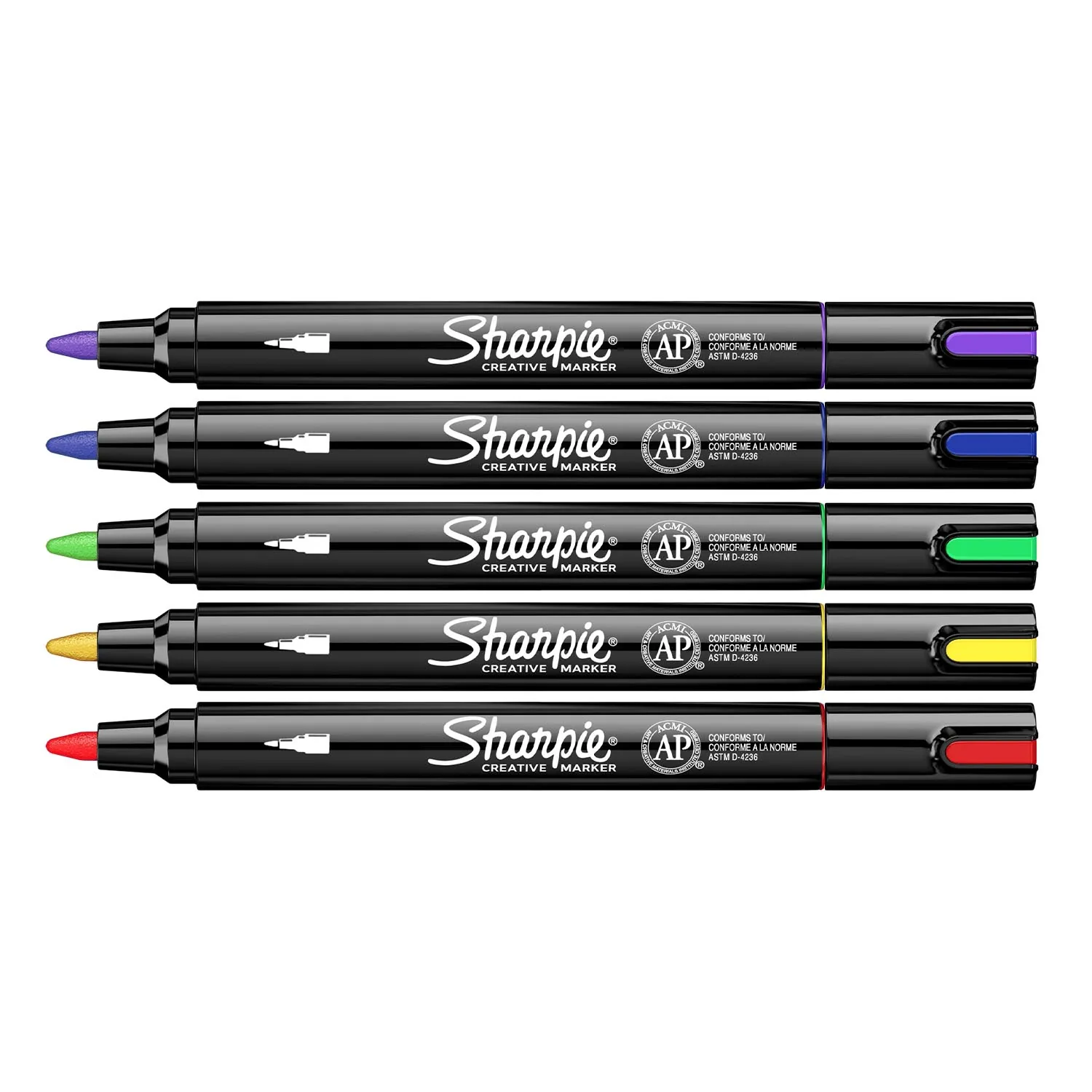 5 Marcadores Sharpie Acrílico Punta Bala + Set de Palabras en Madera