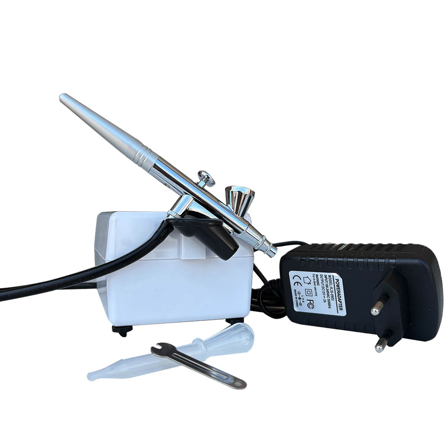 Aerógrafo Con Compresor Basico y Accesorios Renart