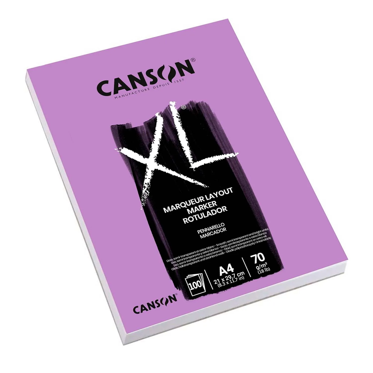 Block Canson XL Marker A4 (21x29.7cm) 70gr. 100hjs