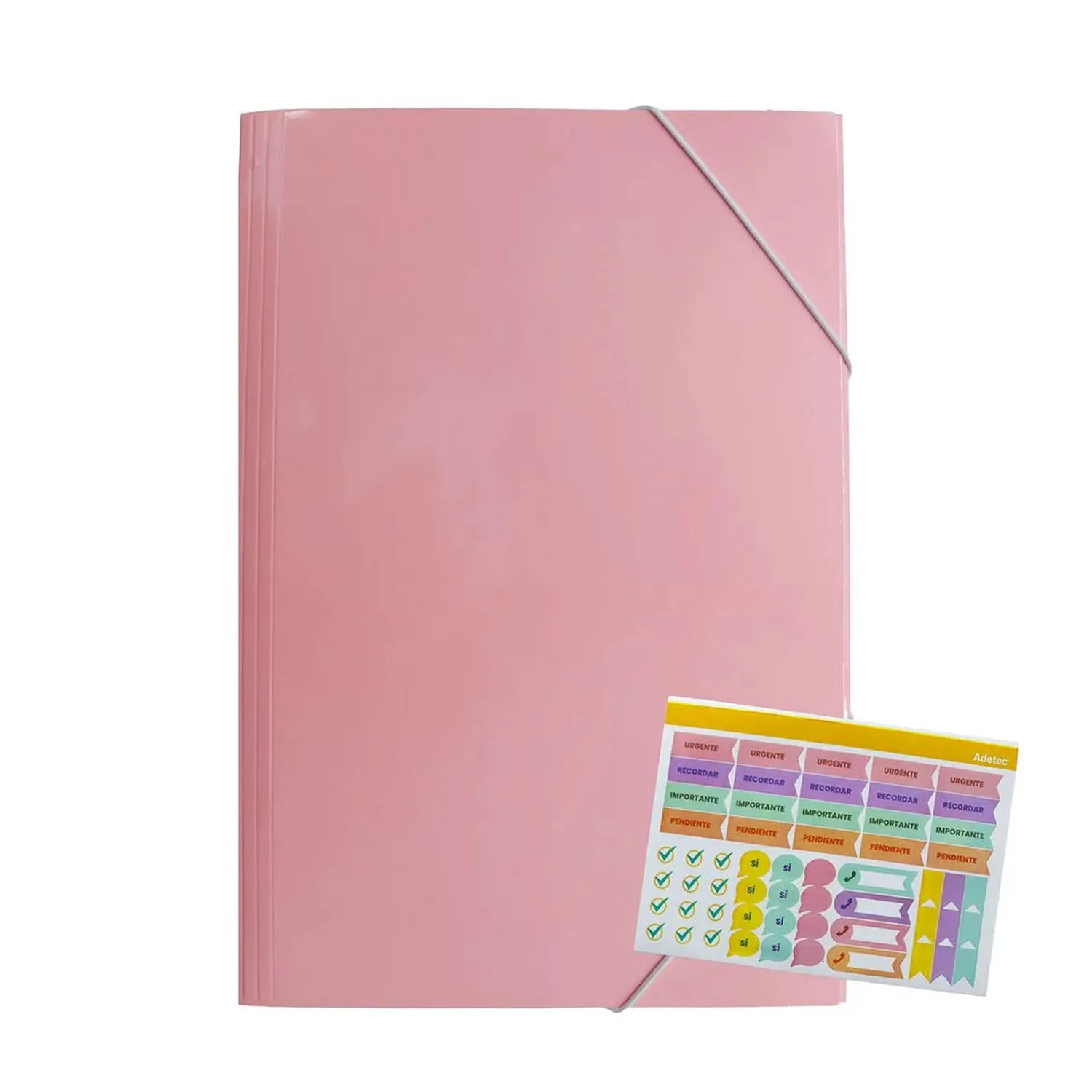 Carpeta Adetec con Elástico Rosado Oficio