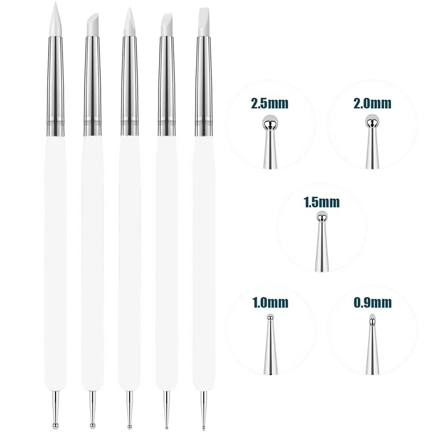 Pincel De Silicona y Repujador Renart Set 5 uds