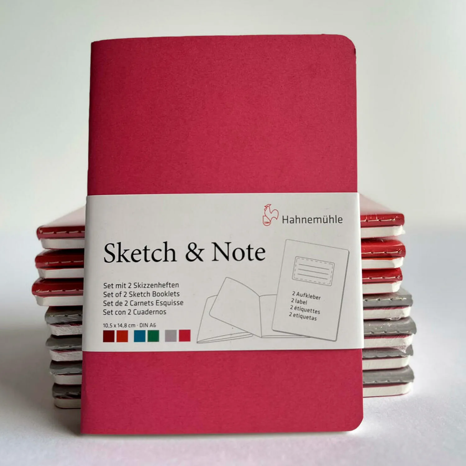 Set 2 libretas Sketch & Note Hahnemühle 11x15cm A6 Magenta gris