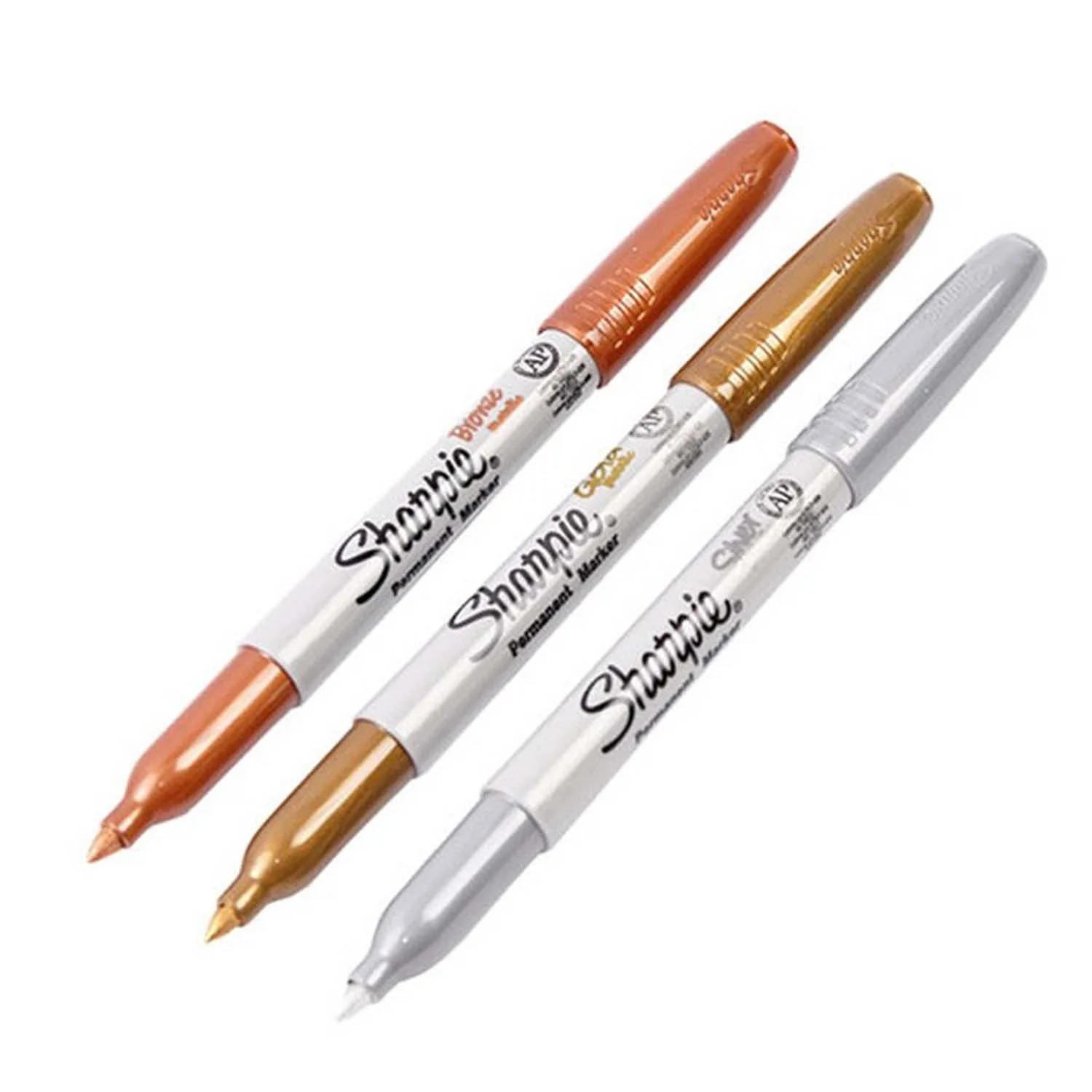 Set 3 Marcadores Sharpie Permanente Punta Fina Metálicos