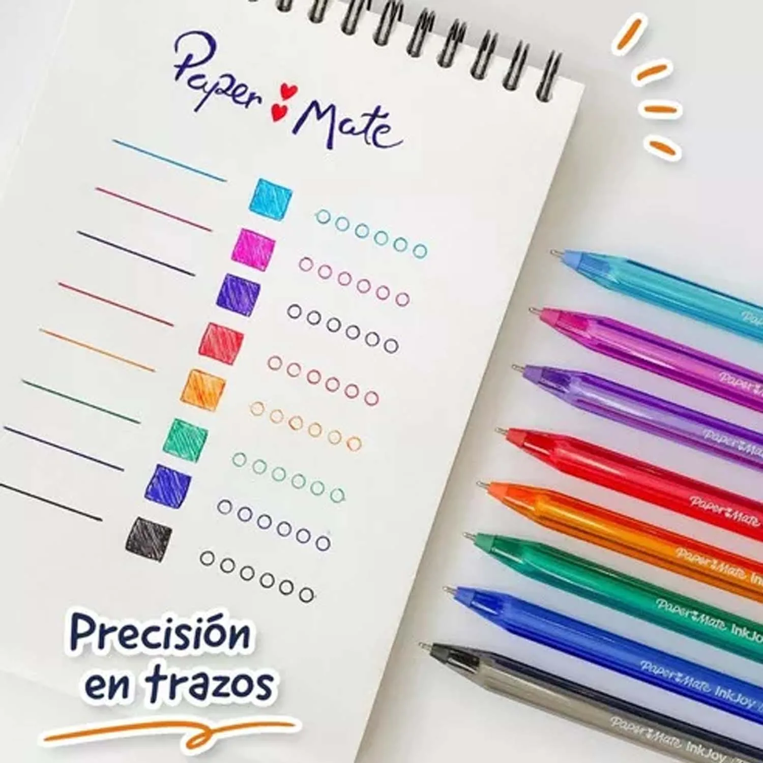 Set 8 Bolígrafos Inkjoy 100ST Punta Fina Colores Surtidos