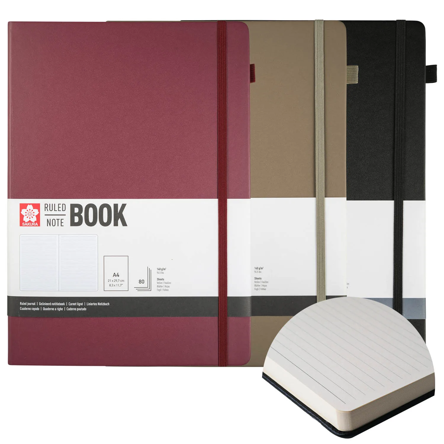 Libreta Sakura Hoja Crema con Lineas 21x30cm