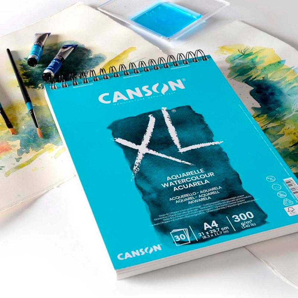 Croquera Canson XL Aquarelle 300gr 30 hjs A4 (21x29.7cm)