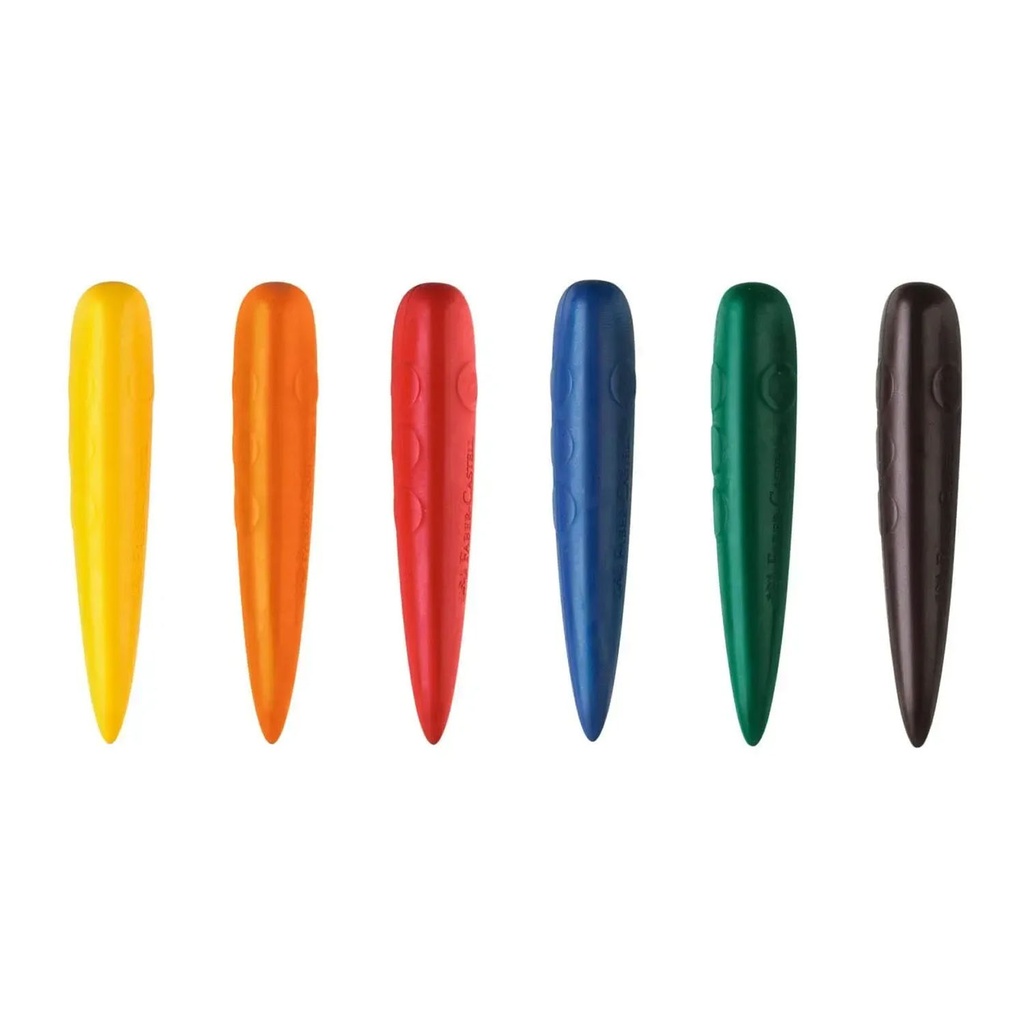 Crayones Cohete Faber Castell Ergonómicos 6 Colores