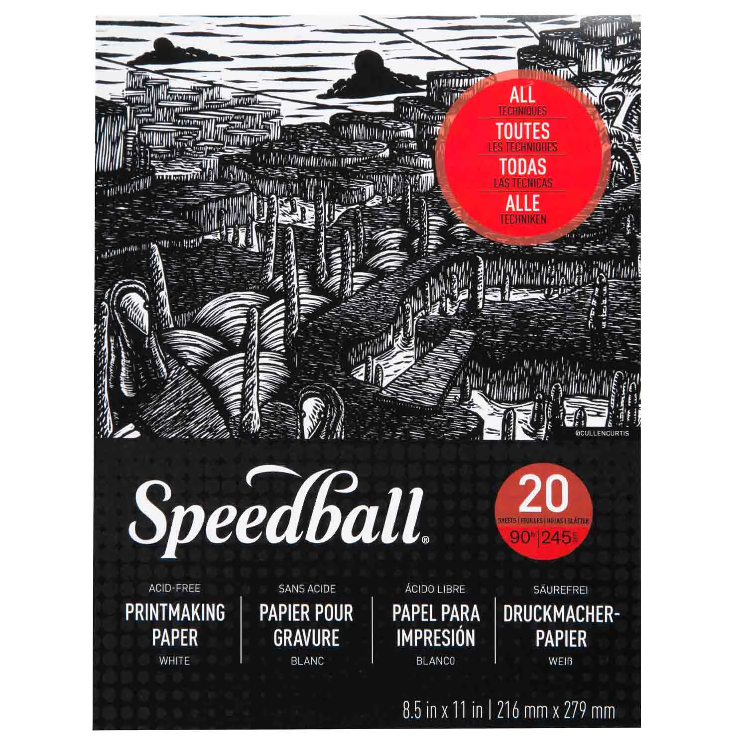 [7080] Block Papel Para Grabado Speedball 21.6x27.9cm 245gr. 20hj