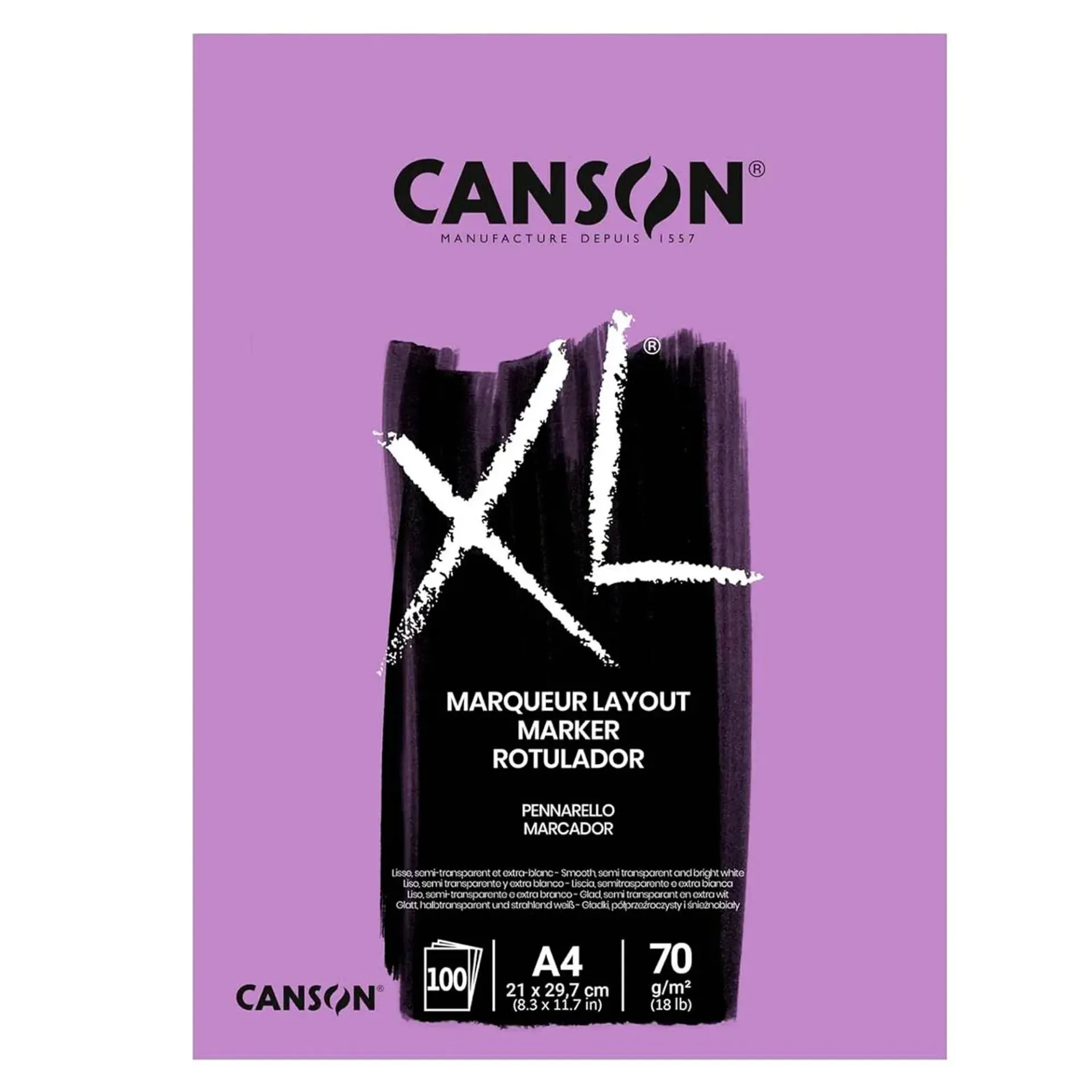 Block Canson XL Marker A4 (21x29.7cm) 70gr. 100hjs