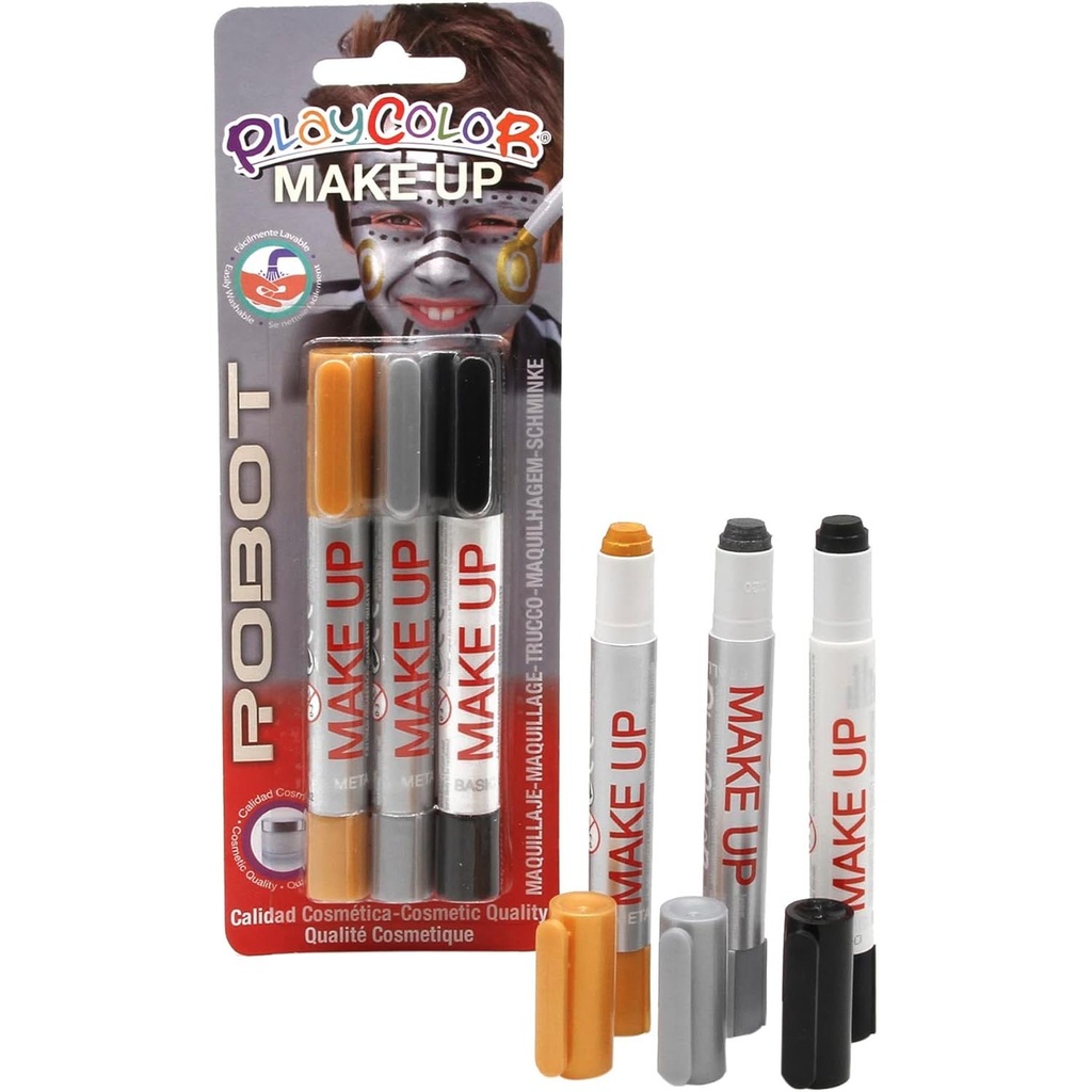 [D01043] Maquillaje Temático Robot Playcolor 3 Colores