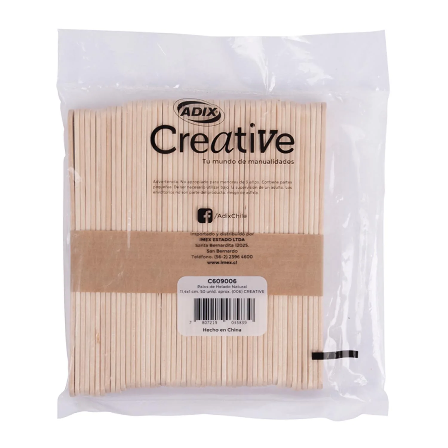 Palo Helado Adix Creative Natural 50 uds.