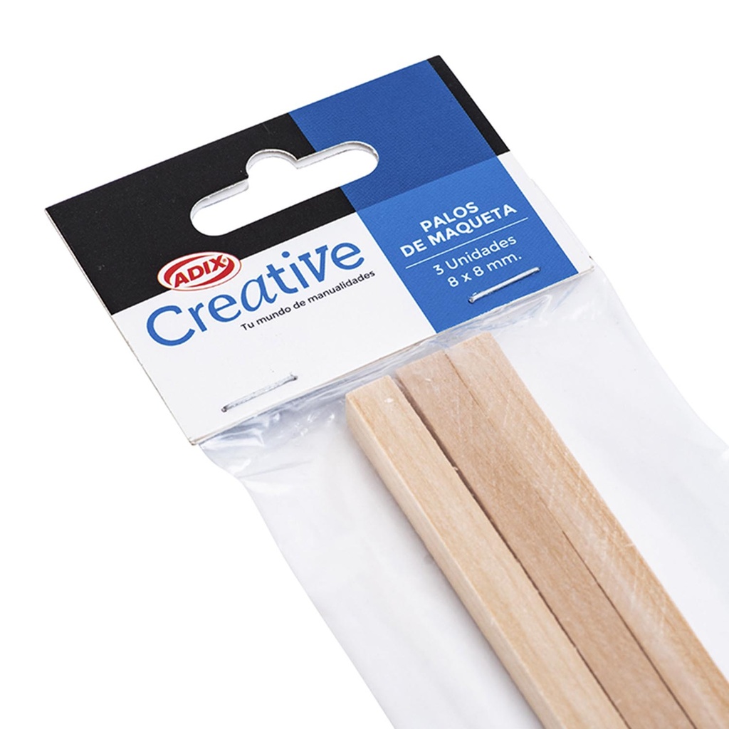 [C609027] Palos de Maqueta Adix Creative 50 cm 8x8 3uds.