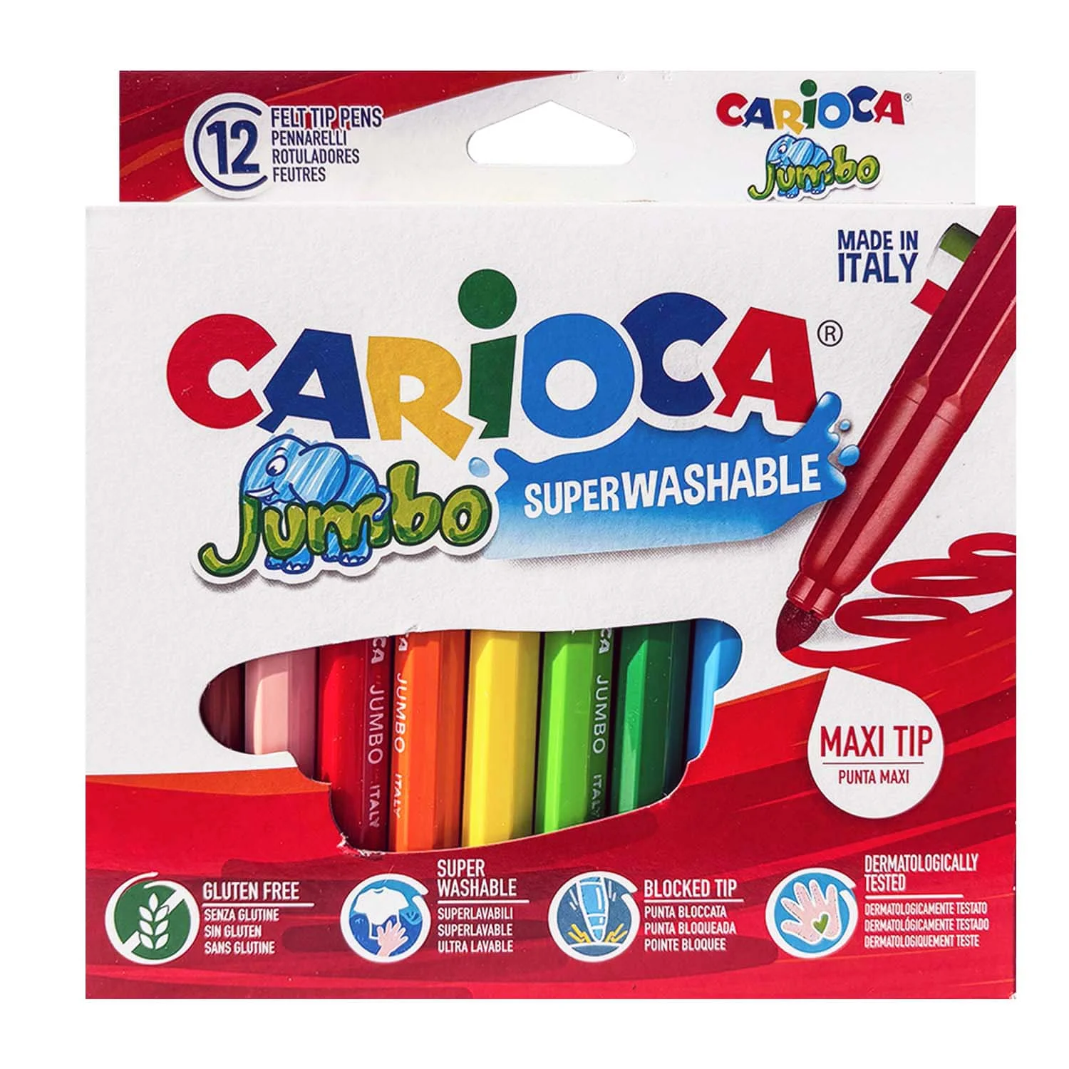 [40569] Plumones Jumbo Carioca 12 Colores