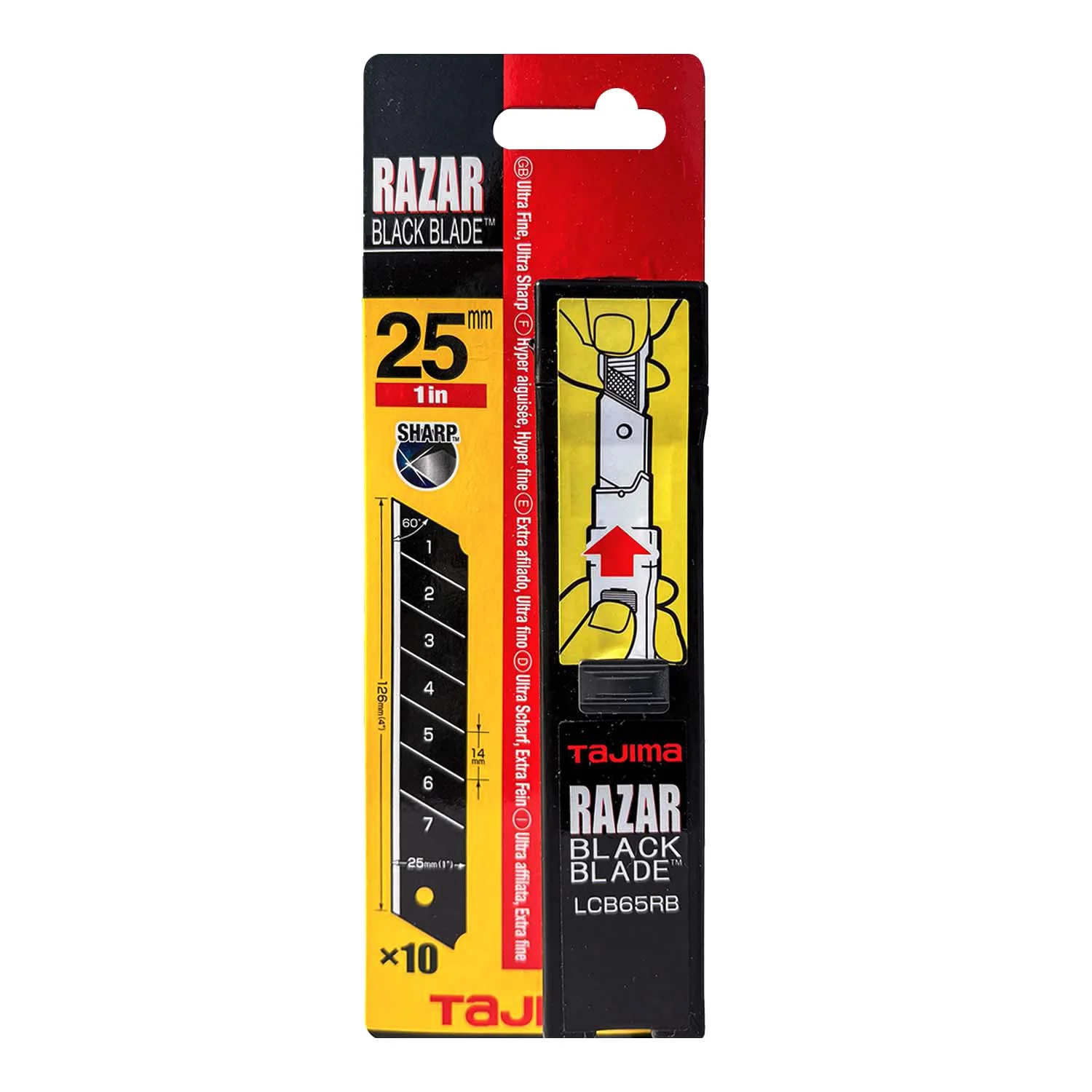 [LCB65RBC] Repuesto Cuchillo Cartonero Tajima 25mm Trabajo Pesado (10ud)