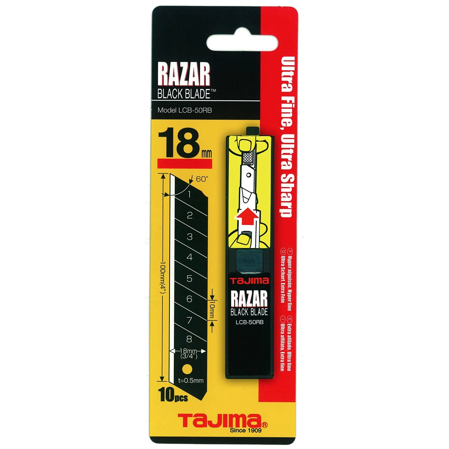 [LCB50RBC] Repuesto Cuchillo Tajima 18mm Extra Afilado