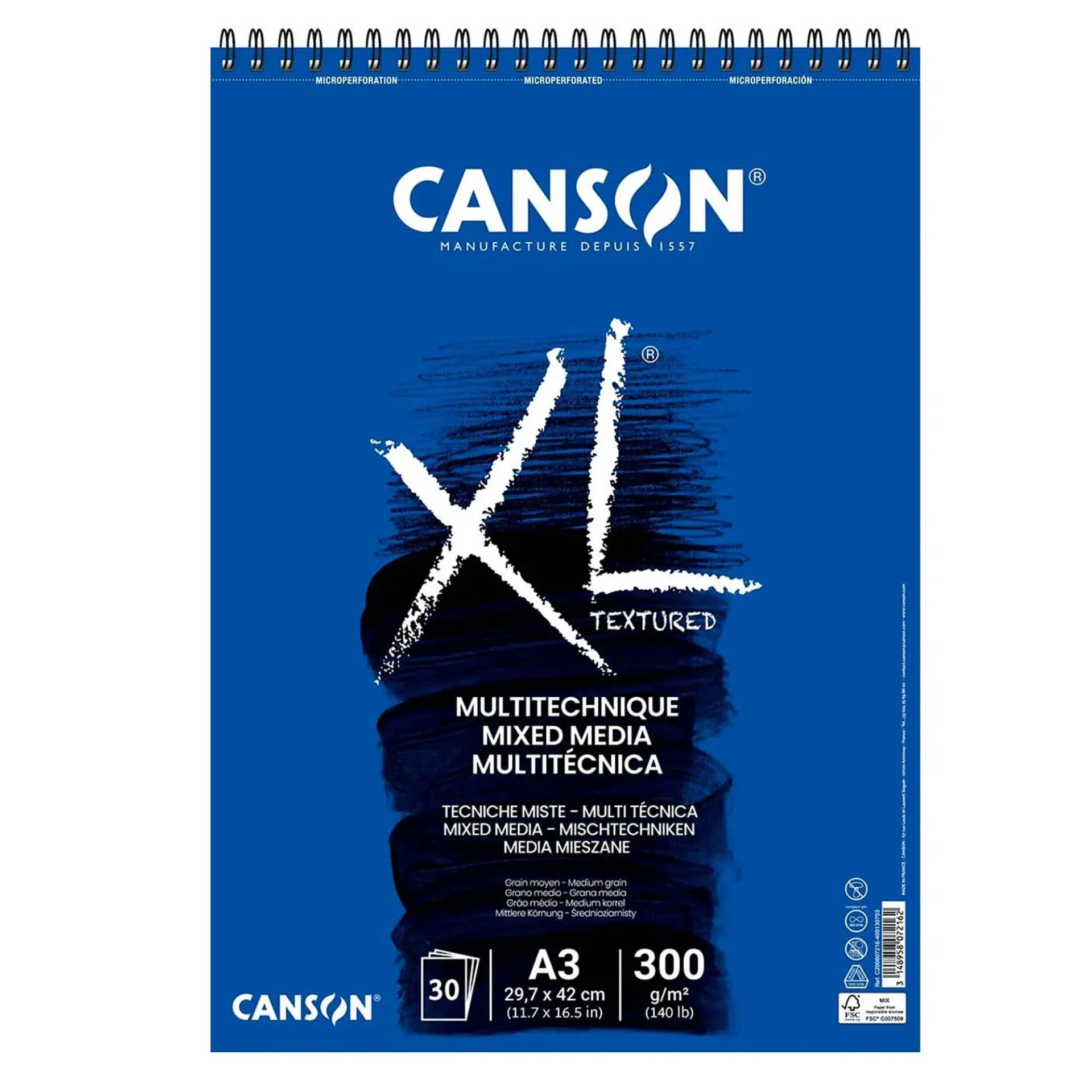 Croquera Canson XL Mix-Media 300gr 30 hjs A3 (29.7x42cm)
