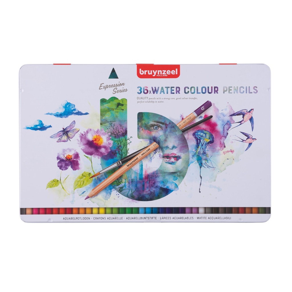 [60313036] Lápices Acuarelables Bruynzeel + Pincel (36 Colores)