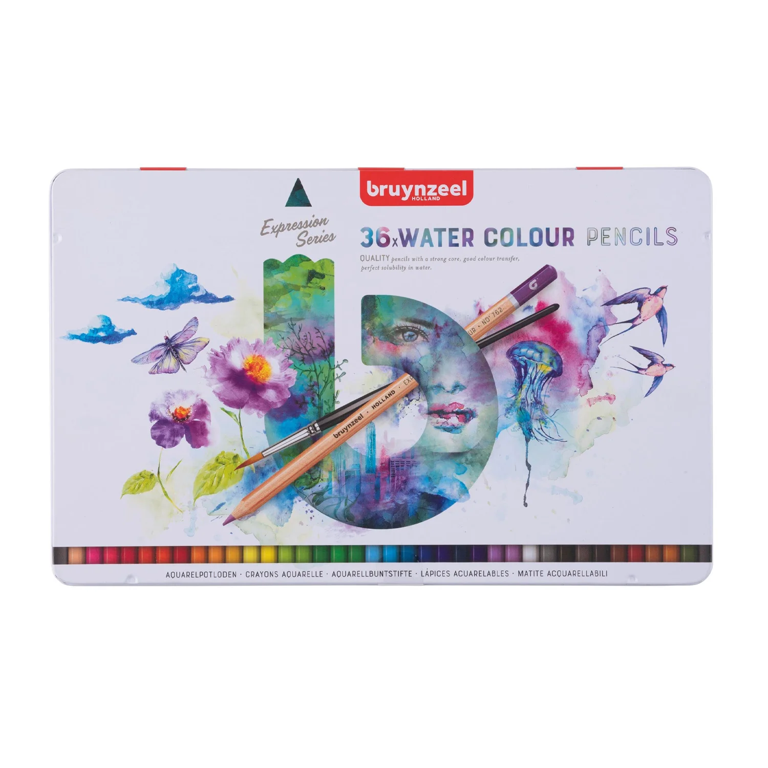 Lápices Acuarelables Bruynzeel + Pincel (36 Colores)