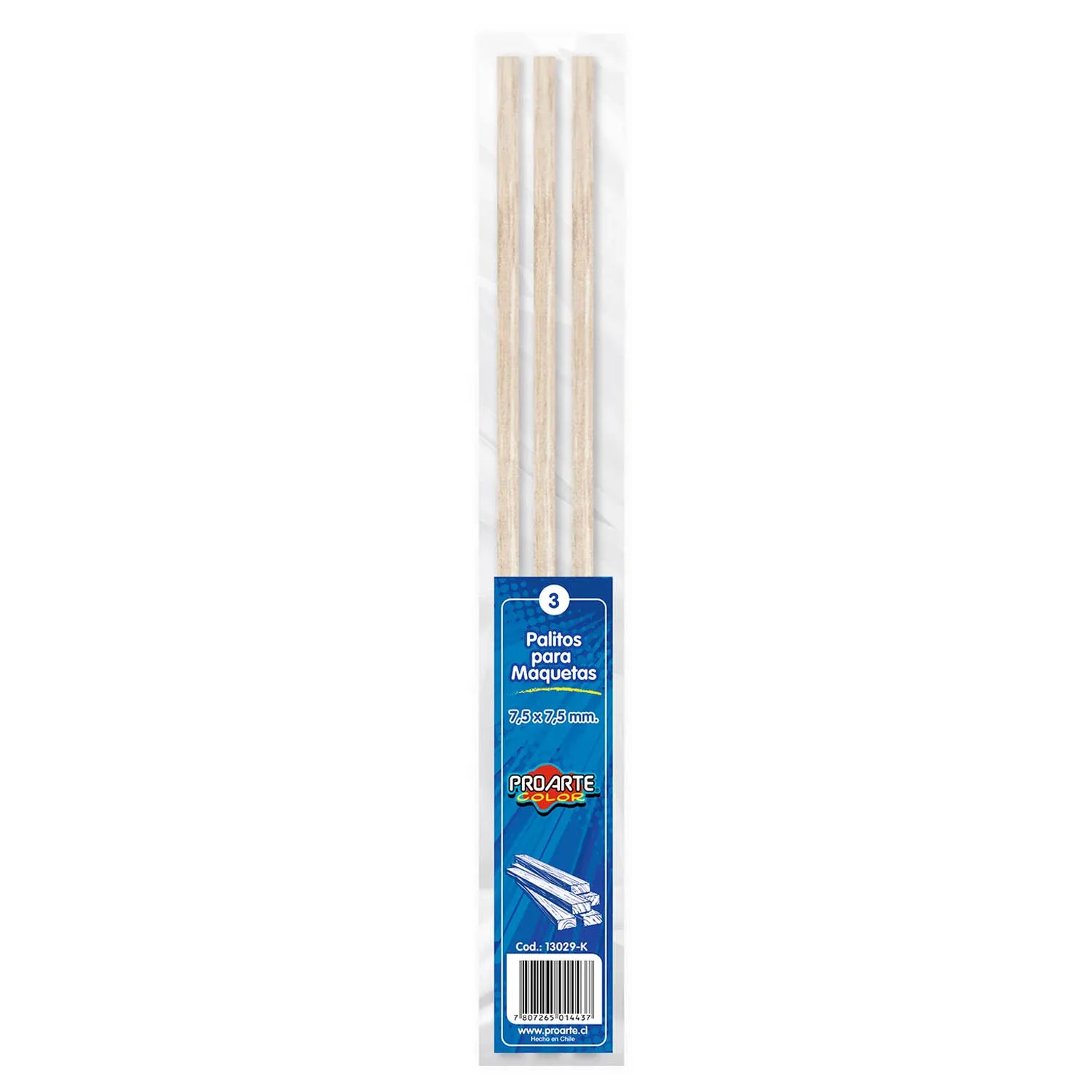 [13029-K] Palos de Maqueta Proarte 50cm 7.5x7.5 3uds