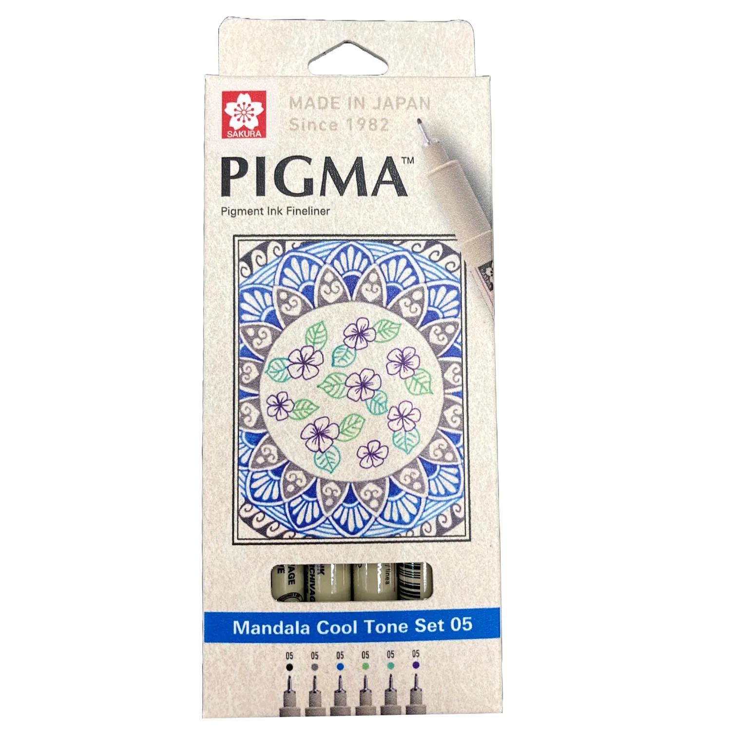 [XSDK05-MD6B] Set de Tiralínea Pigma Micron Sakura 0.5 Mandala 6 Col Fríos