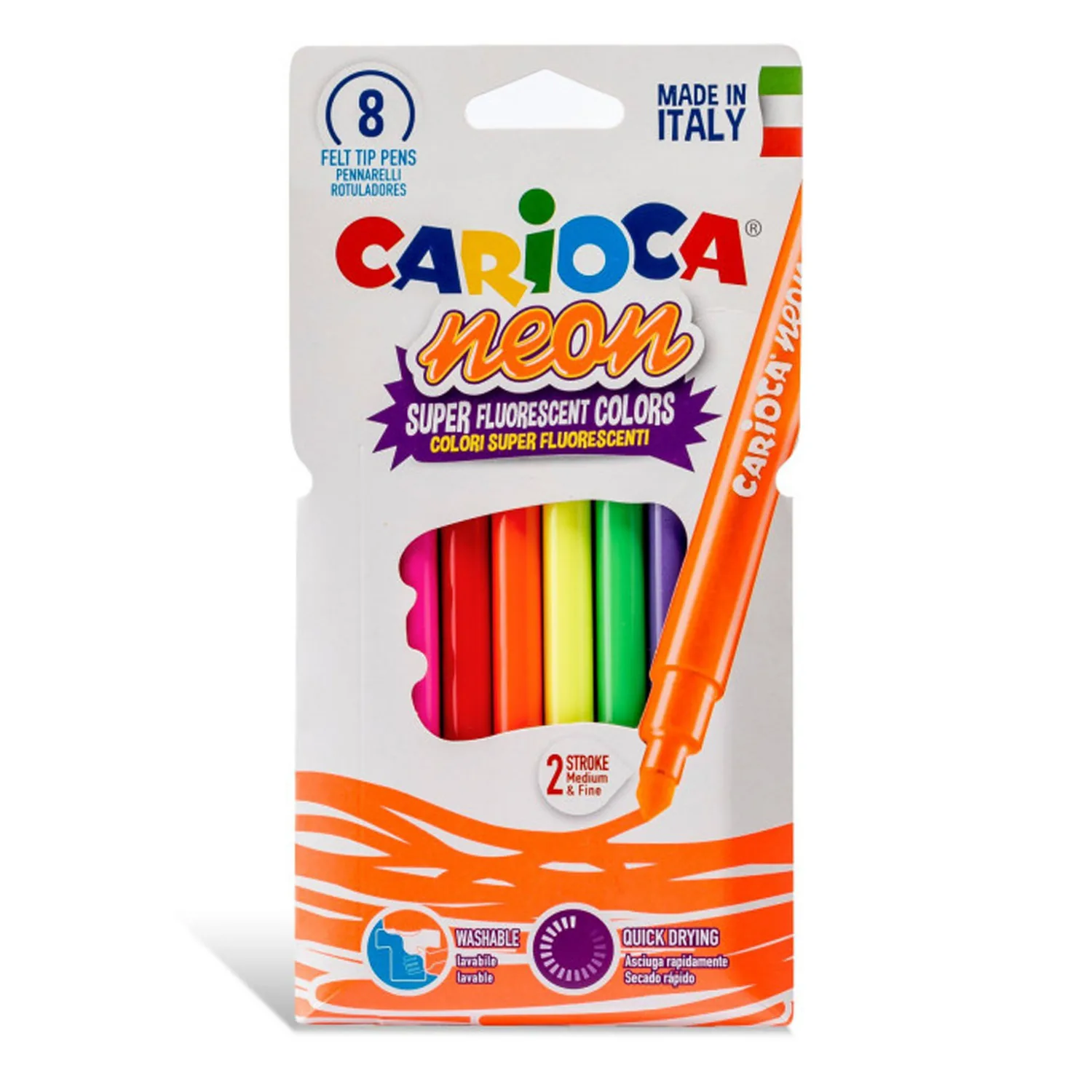 Plumones Carioca Neón (8 Colores)