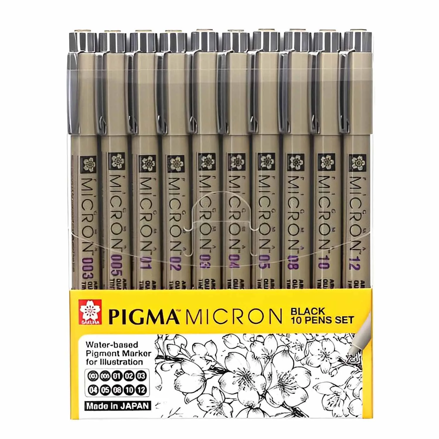 [XSDK-10A-AS] Set 10 Tiralíneas Pigma Micron Sakura Negro Manga Intermedio