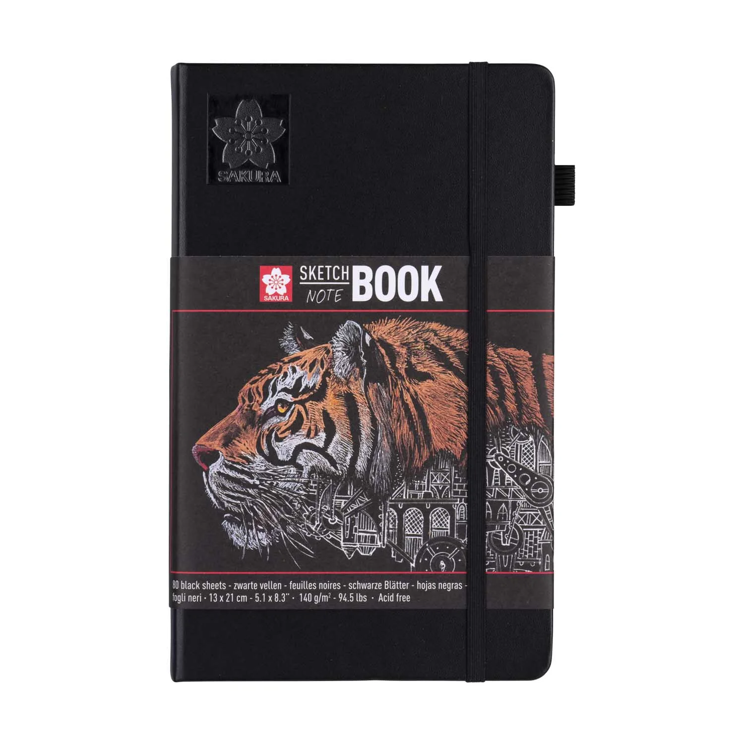 [94141003] Sketchbook Sakura Hoja Color Negro 21x13cm 140gr 80hj