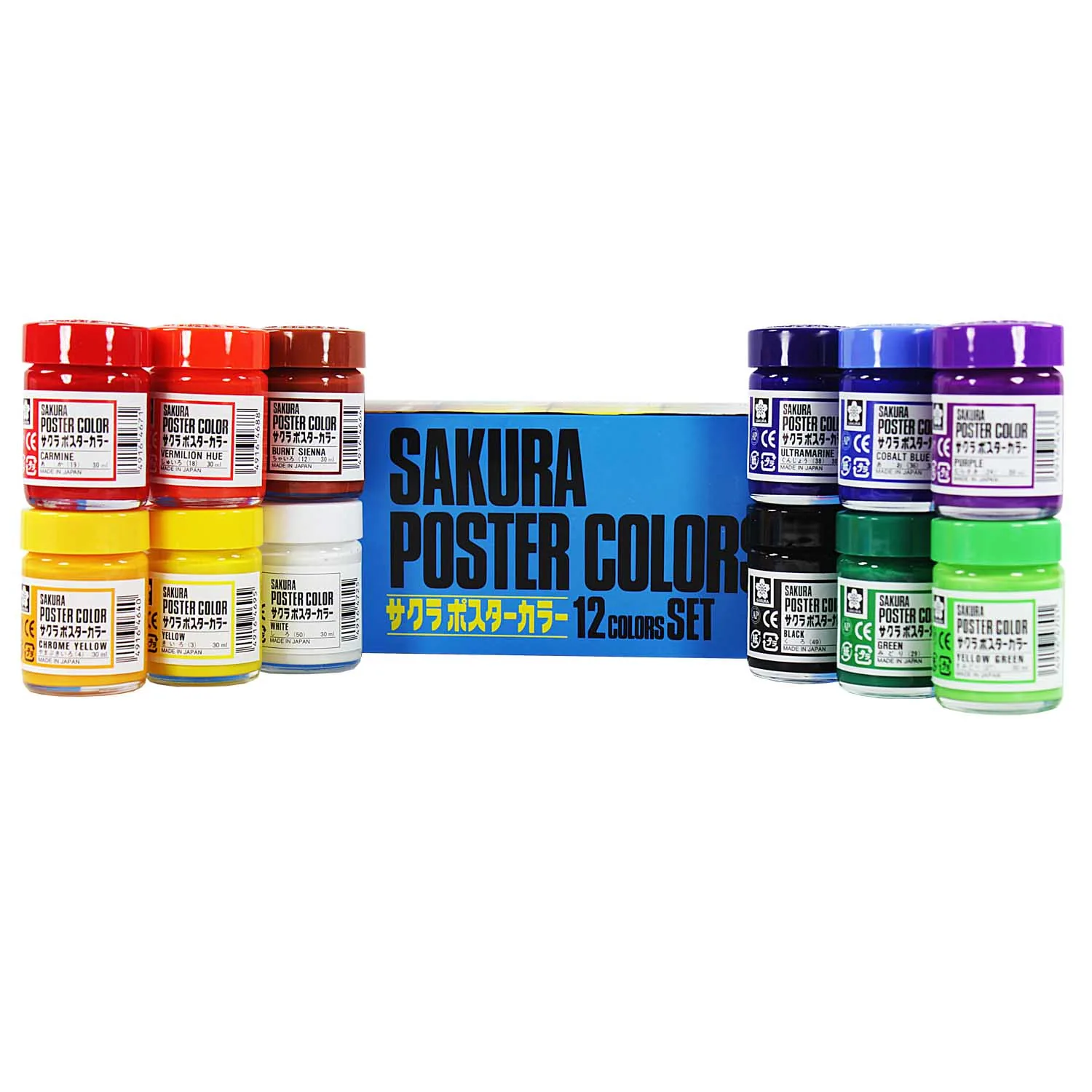 [PW-12] Témpera Profesional Poster Color Sakura12 Colores