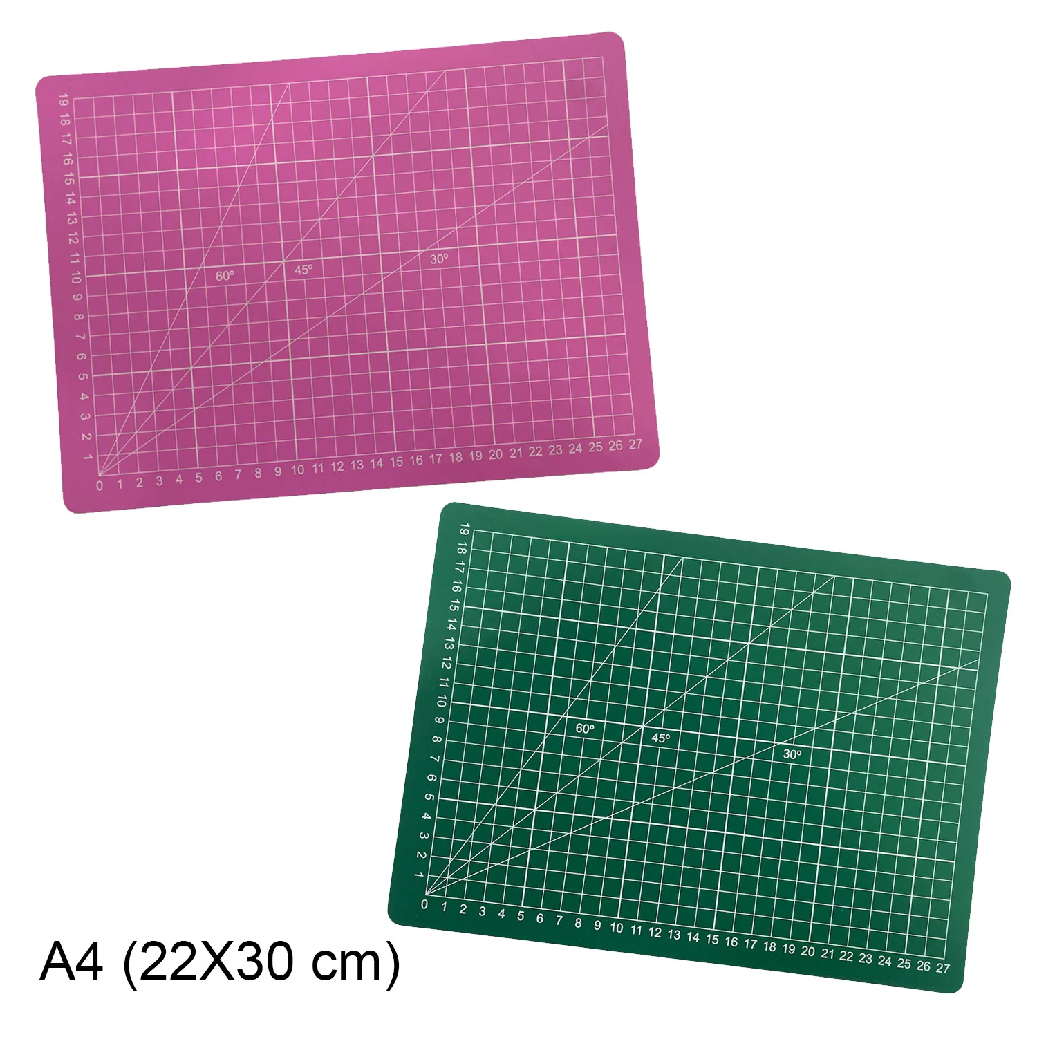 [BACO03022003VER] Base de Corte 30X22cm (A4) Cuadriculada y con Ángulos (Verde)