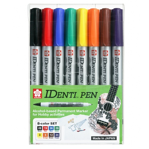 Plumón Permanente Identi Pen Doble Punta 8 Colores