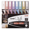 Marcador Tiza Liquida Uni-Ball UniChalk 8 Colores Metálico 5M