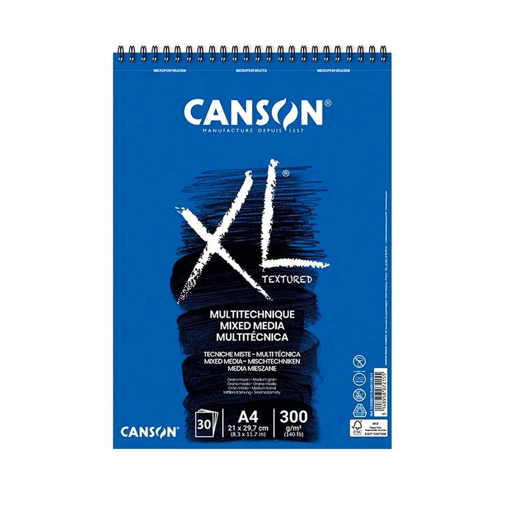 Croquera Canson XL Mix-Media 300gr 30 hjs A4 (21x29.7cm)