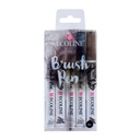 Set Plumones Punta Pincel Ecoline (5 Colores Grises)