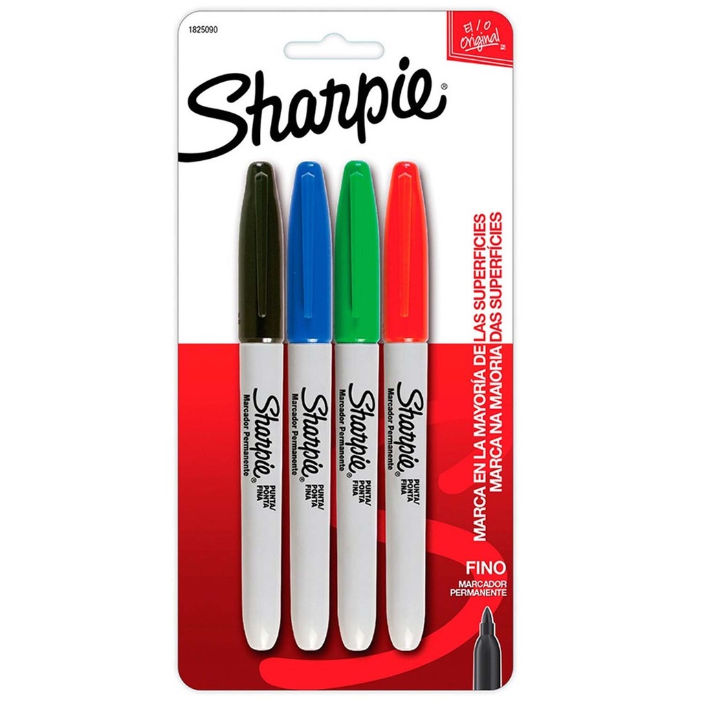 Set 4 Marcadores Permantente Sharpie Colores Básicos
