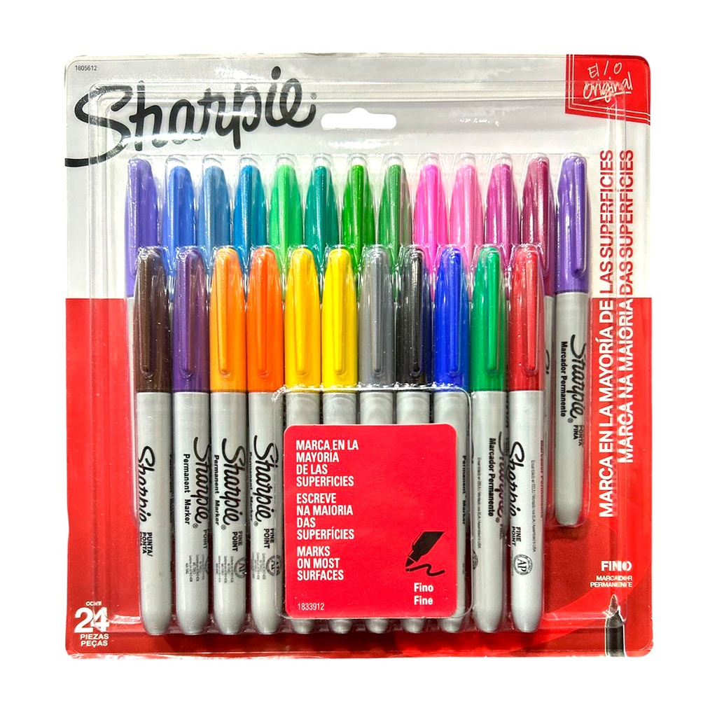 Set 24 Marcadores Sharpie Punta Fina Colores Surtidos