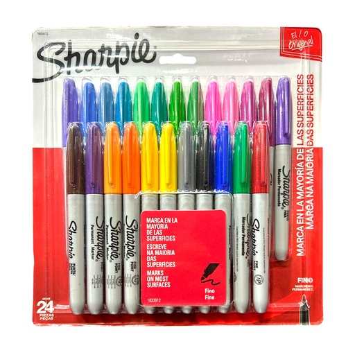 Set 24 Marcadores Sharpie Punta Fina Colores Surtidos