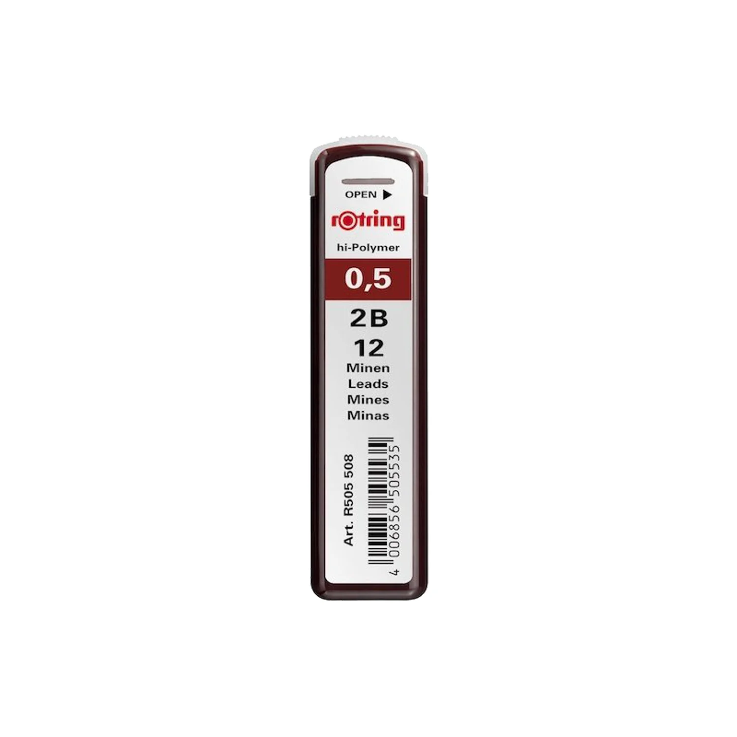 Minas Grafito Rotring Variados Grosores y Densidades 0.5 (12u)