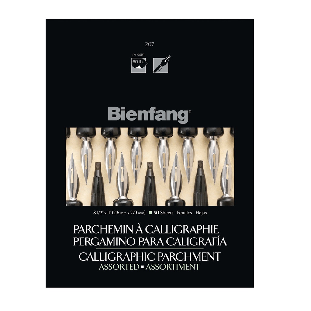 Block Bienfang Papel Pergamino Caligrafía 21.6x27.9cm 74gr. 50hj