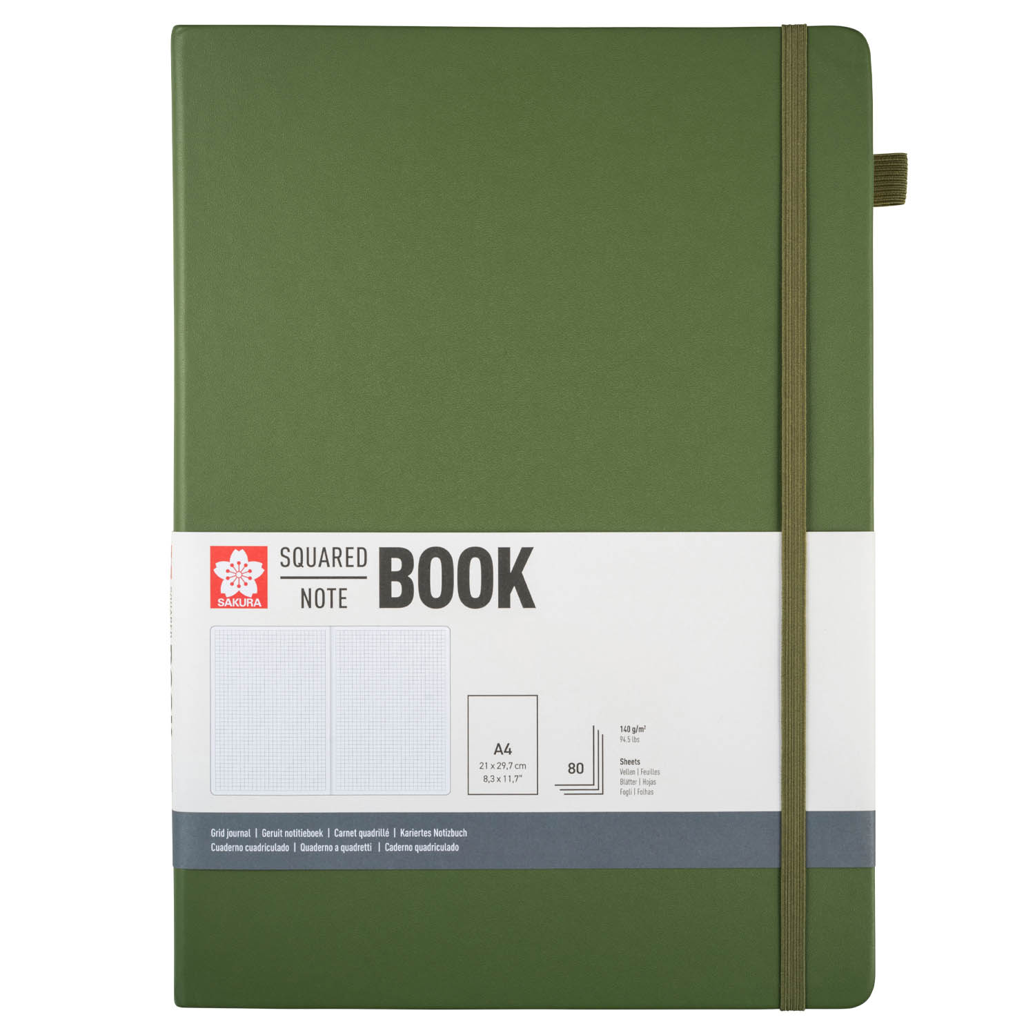 Libreta Sakura Hoja Crema con Cuadros 21x30cm