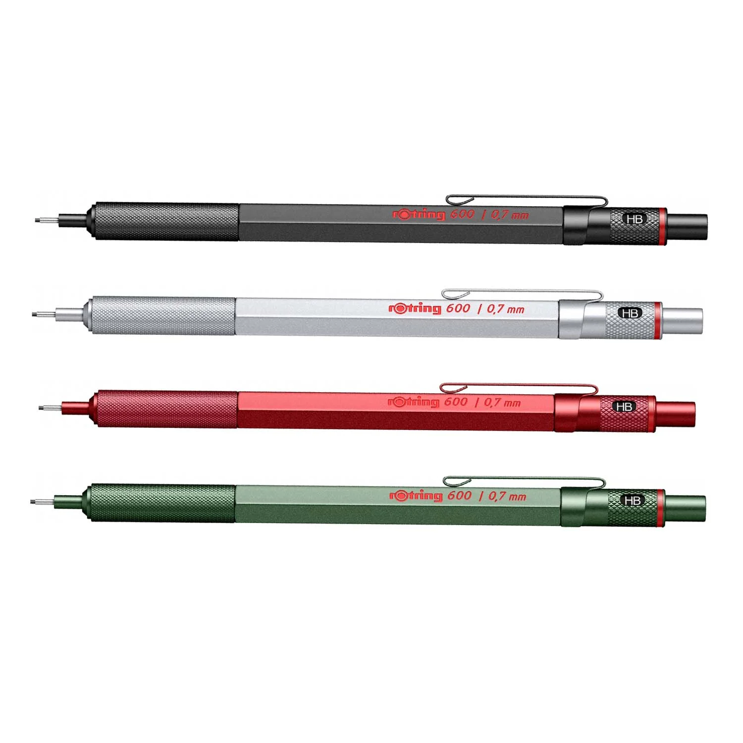 [2114265] Portamina metálico Rotring 600 Punta 0.7mm (Rojo)