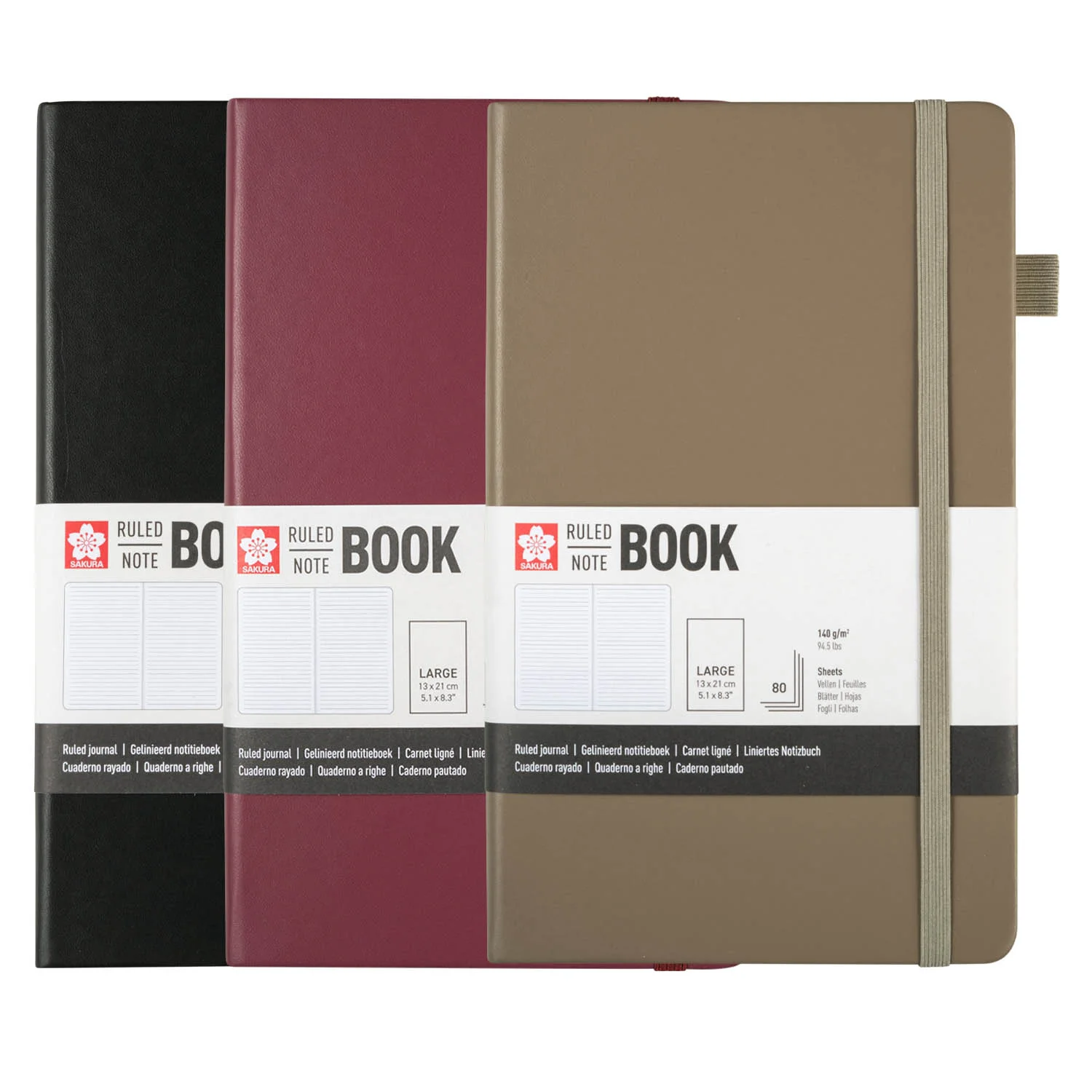 Libreta Sketchbook Sakura Hoja Crema con Lineas 13x21cm