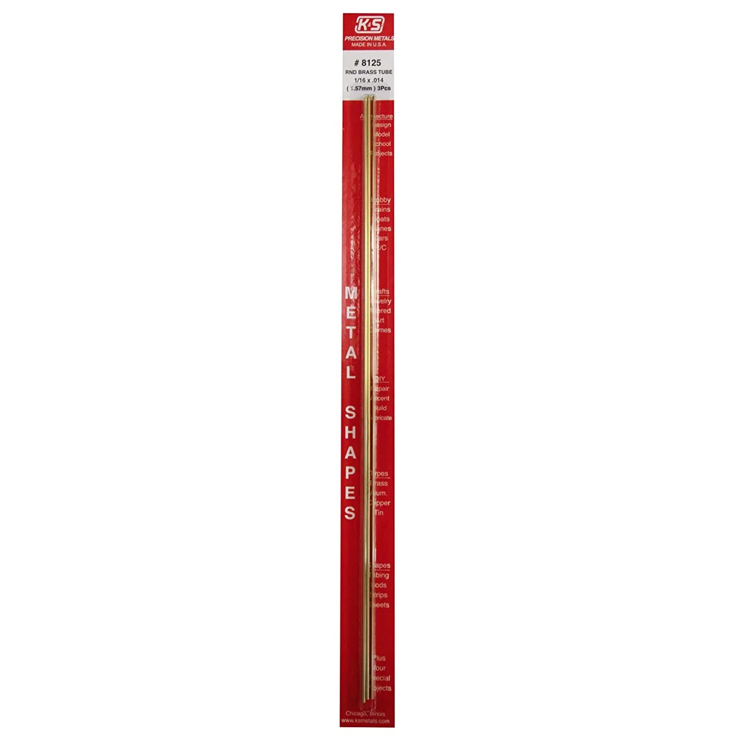 [#8125] Perfil Metálico K&S 30cm de Bronce Redondos (3 pzas) (1.57mm)