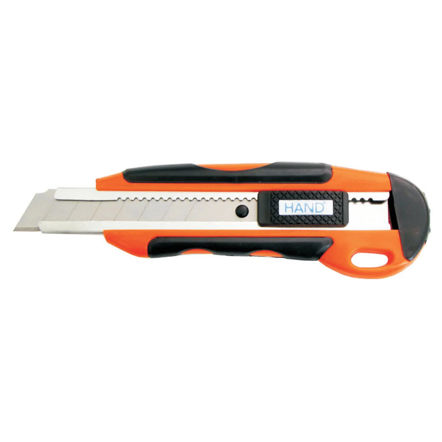 [168] Cuchillo Cartonero Zebra Hand 18 mm con Goma y Riel Metálico