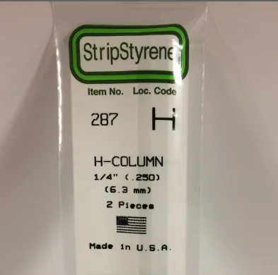 [EV5287/1] Perfiles H de poliestireno blanco 35cm (1ud) (6.3mm)