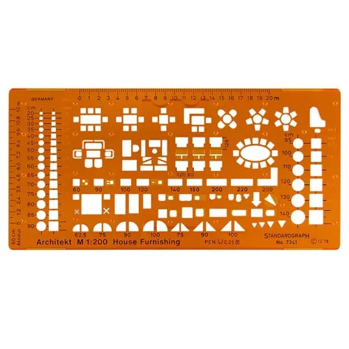 [7341] Plantillas de arquitectura y mobiliario a escala Standardgraph (1:200)