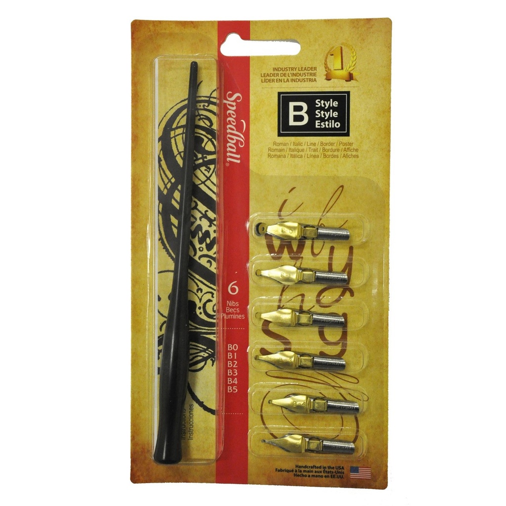 Set de plumilla caligráfica tipo &quot;B&quot; punta circular Speedball