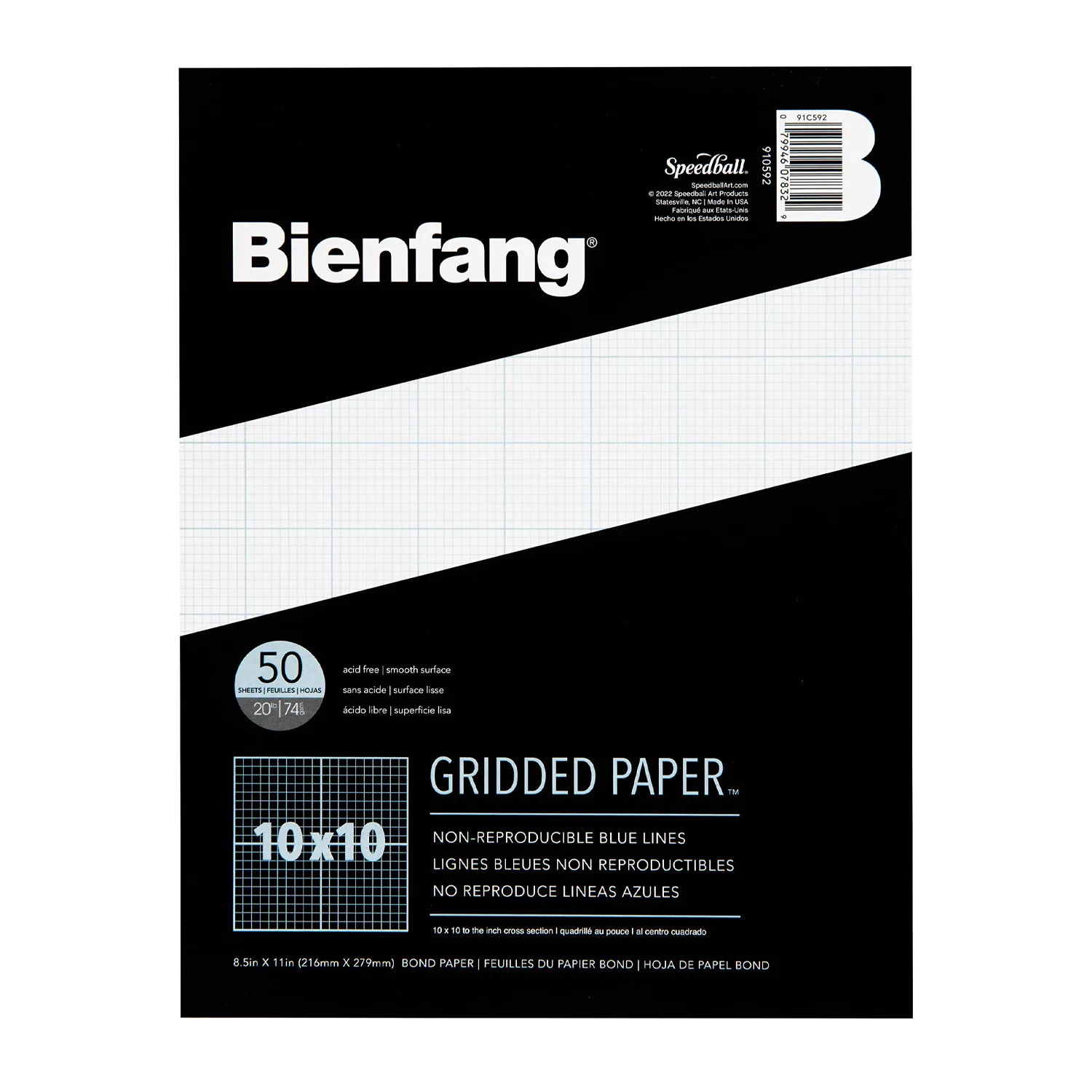 [910592] Block Bienfang Papel Cuadriculado 21.6x27.9cm 75gr. 50hj